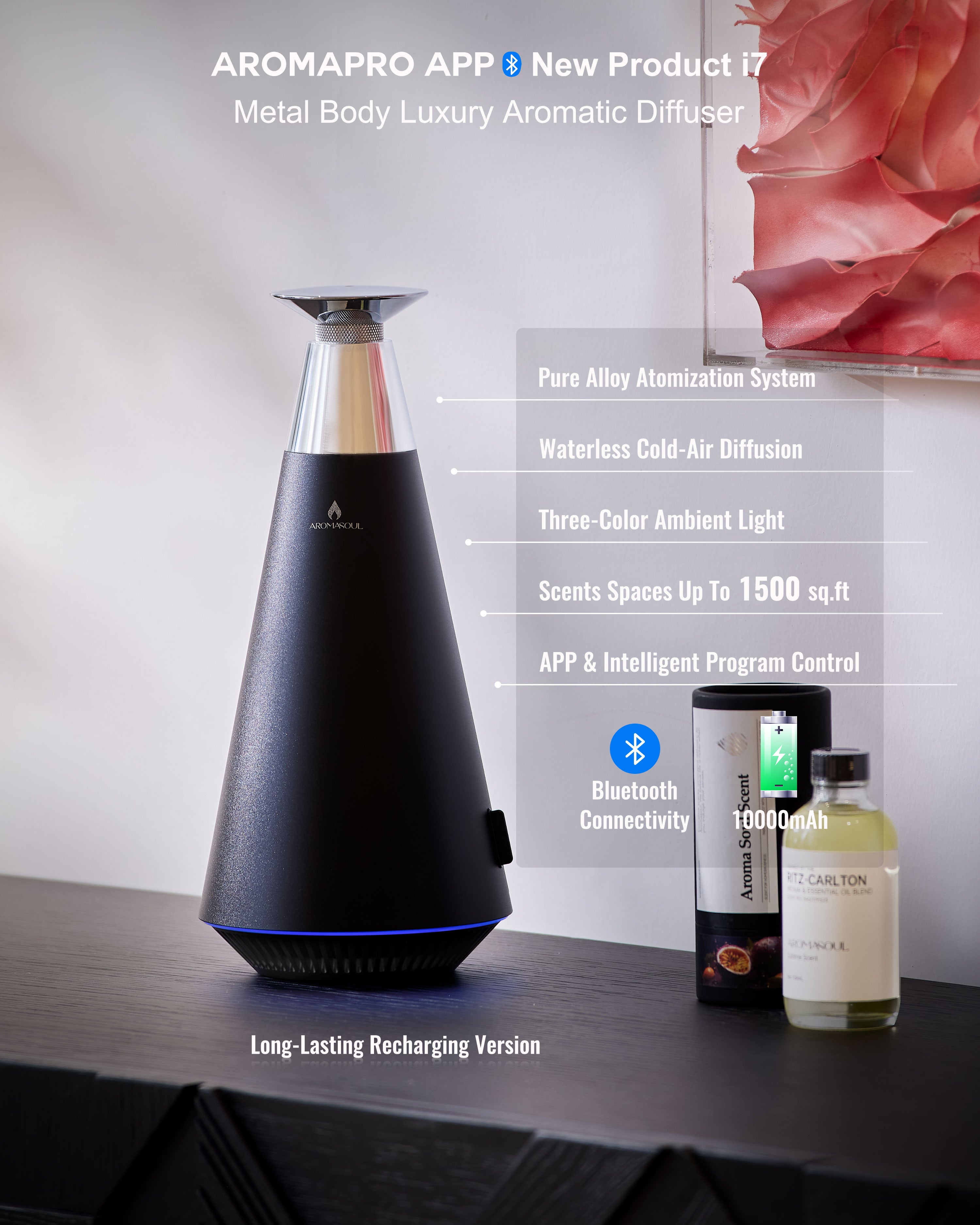 BLACK i7 Waterless Essential Oil Diffuser