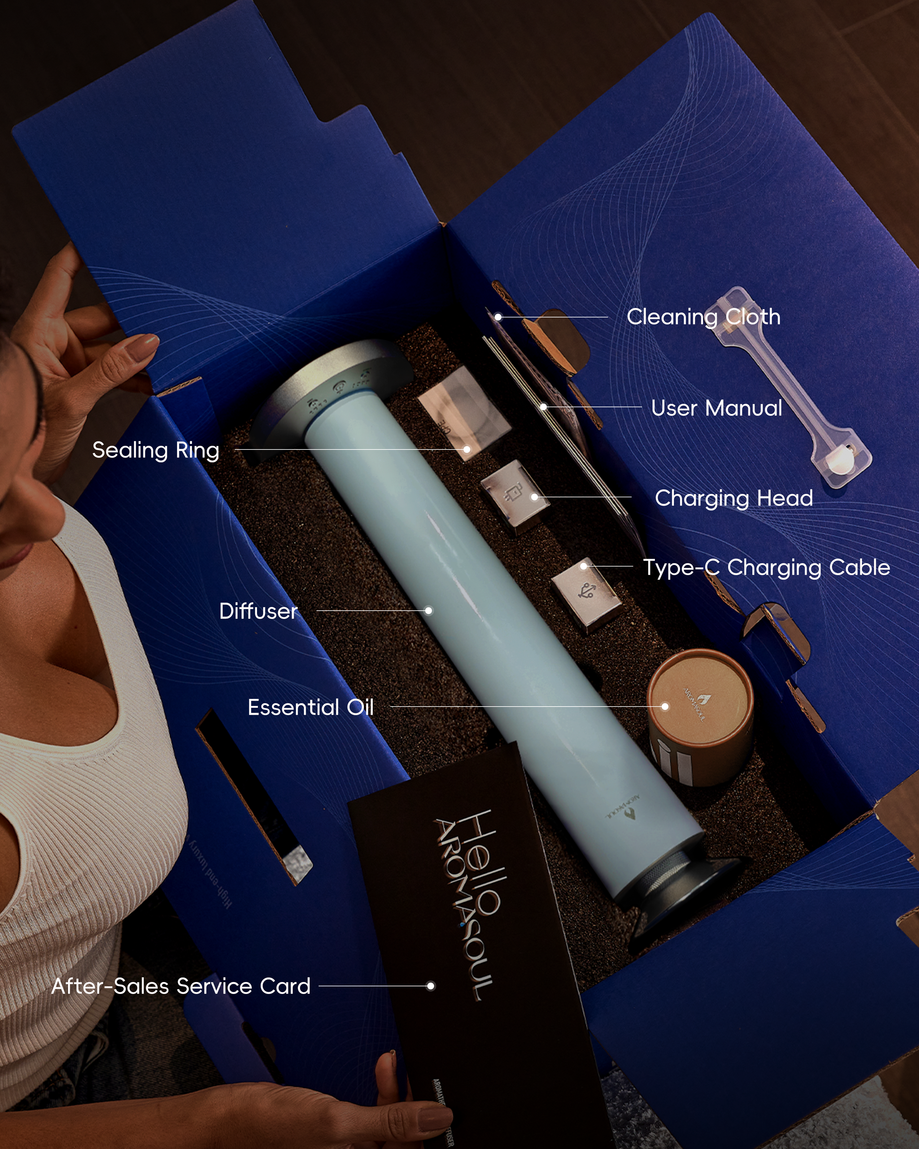 AROMASOUL Diffuser A900S in Pastel Blue - AROMASOUL