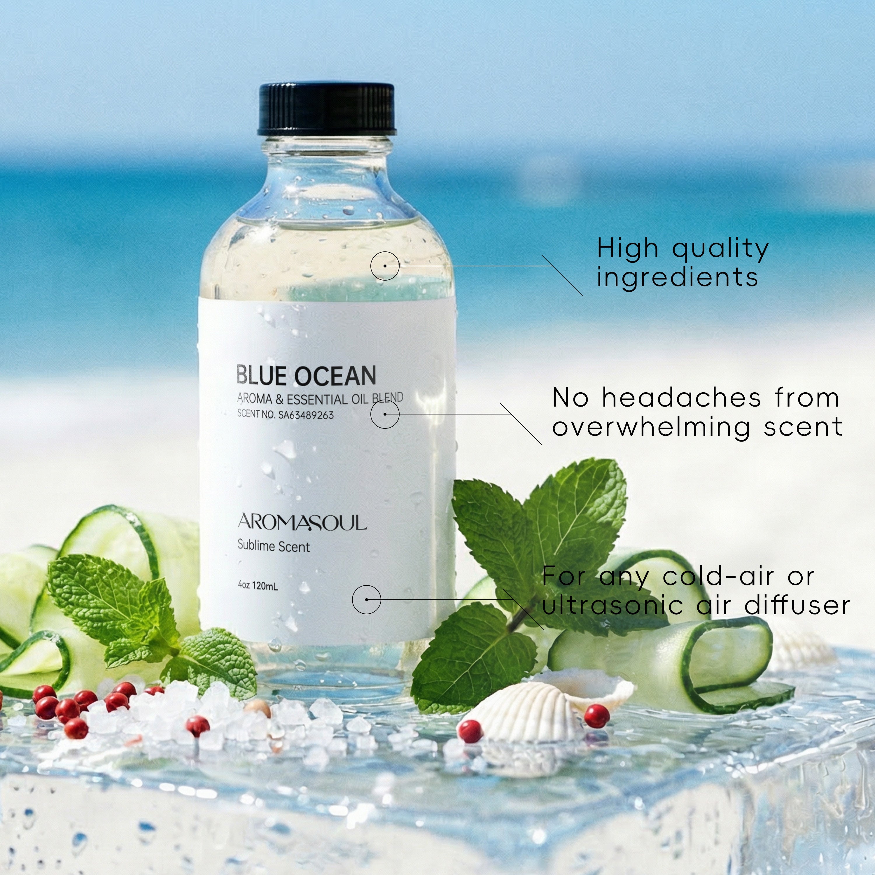 Essential Oil Inspired by Blue Ocean - AROMASOUL